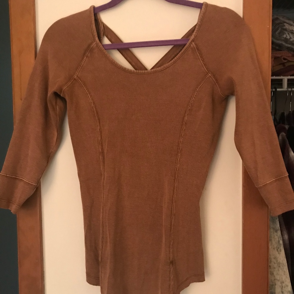 Free People Copper Cutout Long Sleeve
